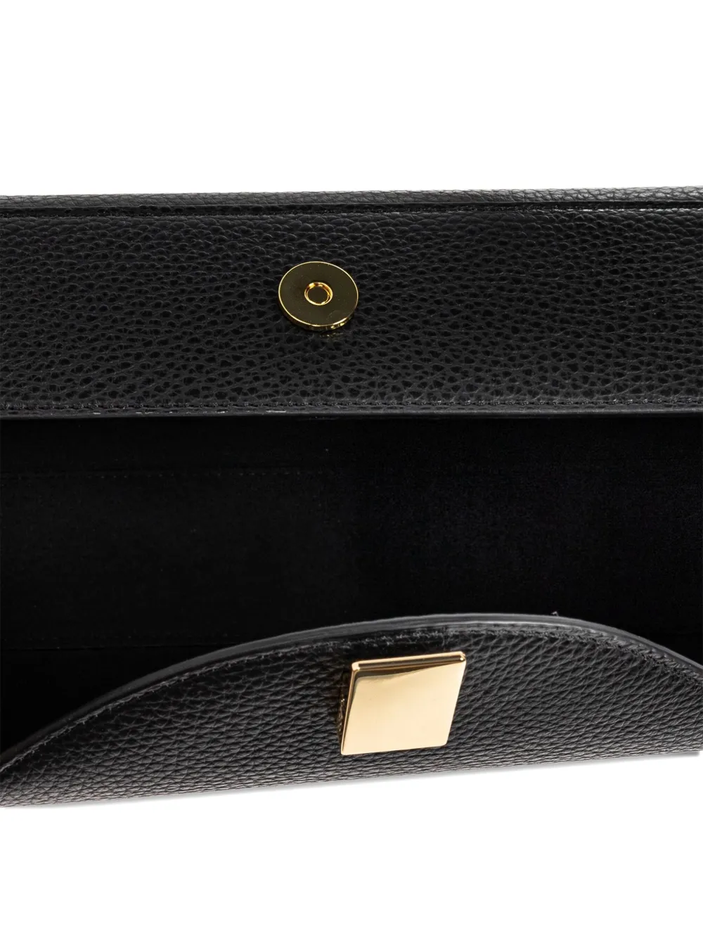Yuzefi Oyster pebbled leather shoulder bag Zwart