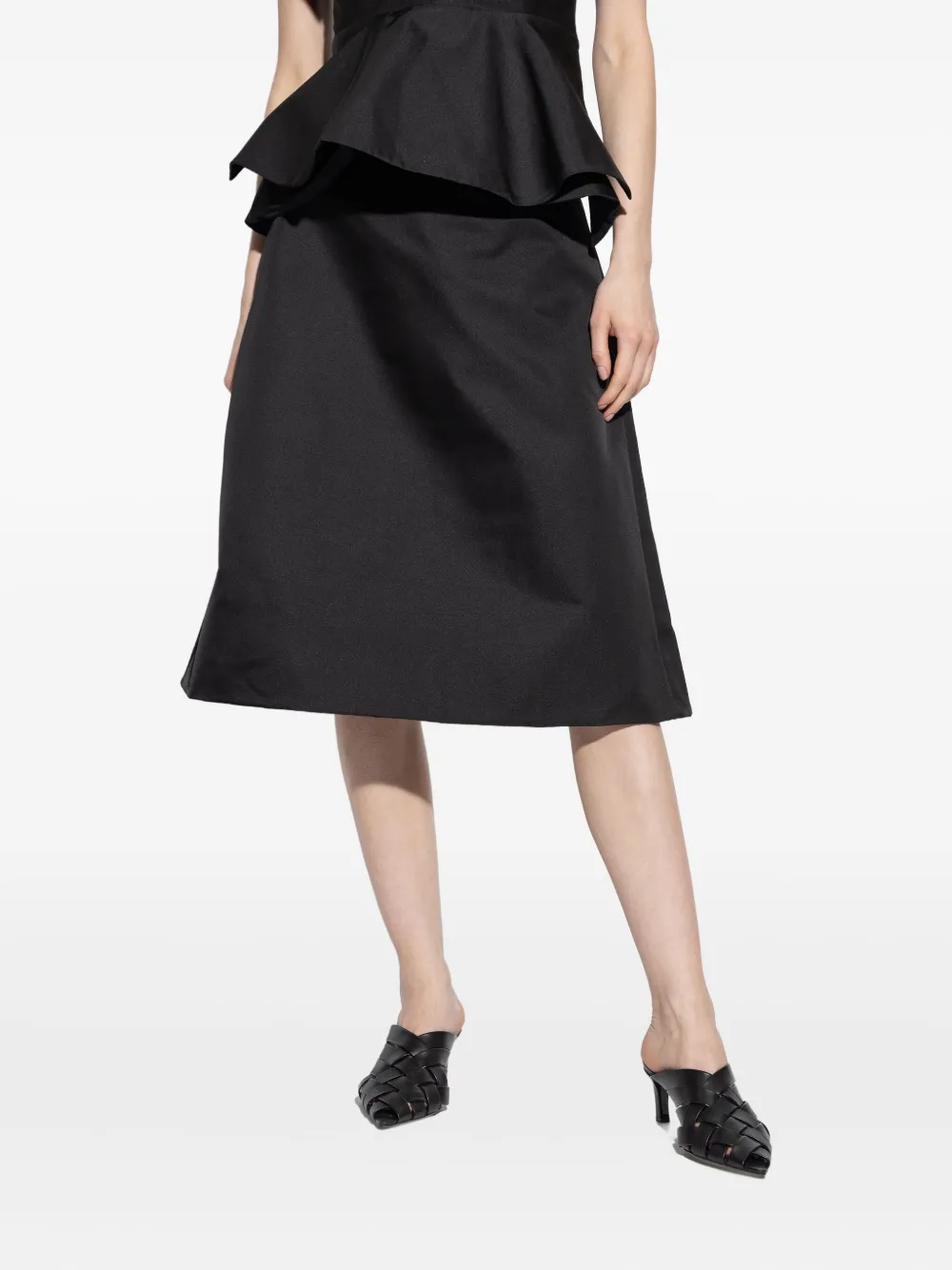 Alexander McQueen satin A-line skirt Zwart