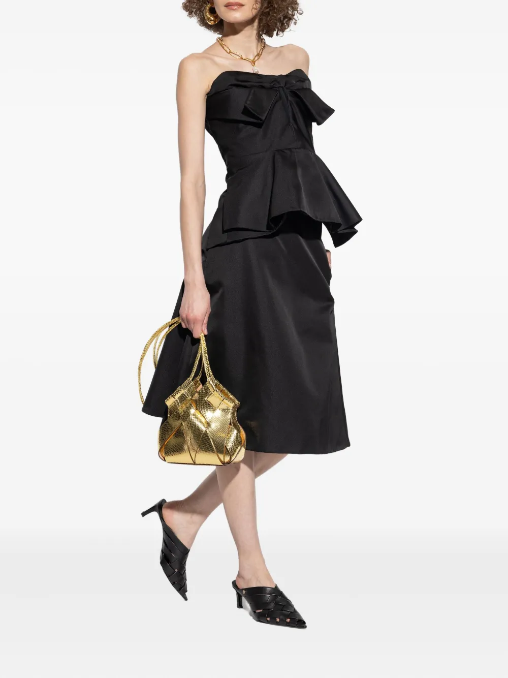 Alexander McQueen satin A-line skirt Zwart