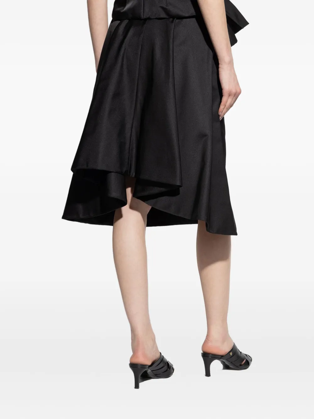 Alexander McQueen satin A-line skirt Zwart