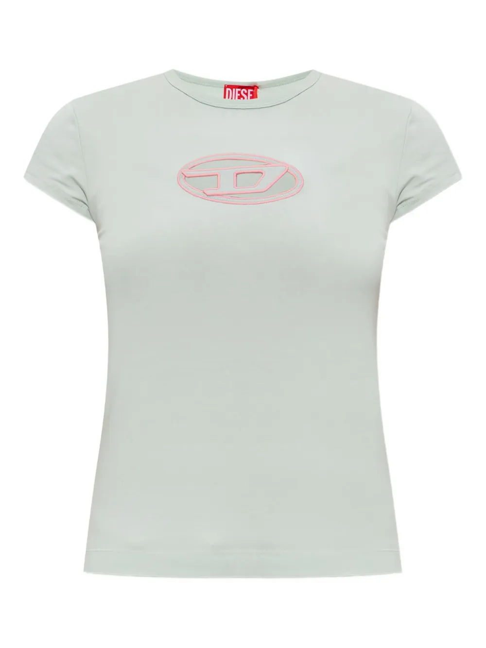 Diesel logo-detail cut-out t-shirt Grijs
