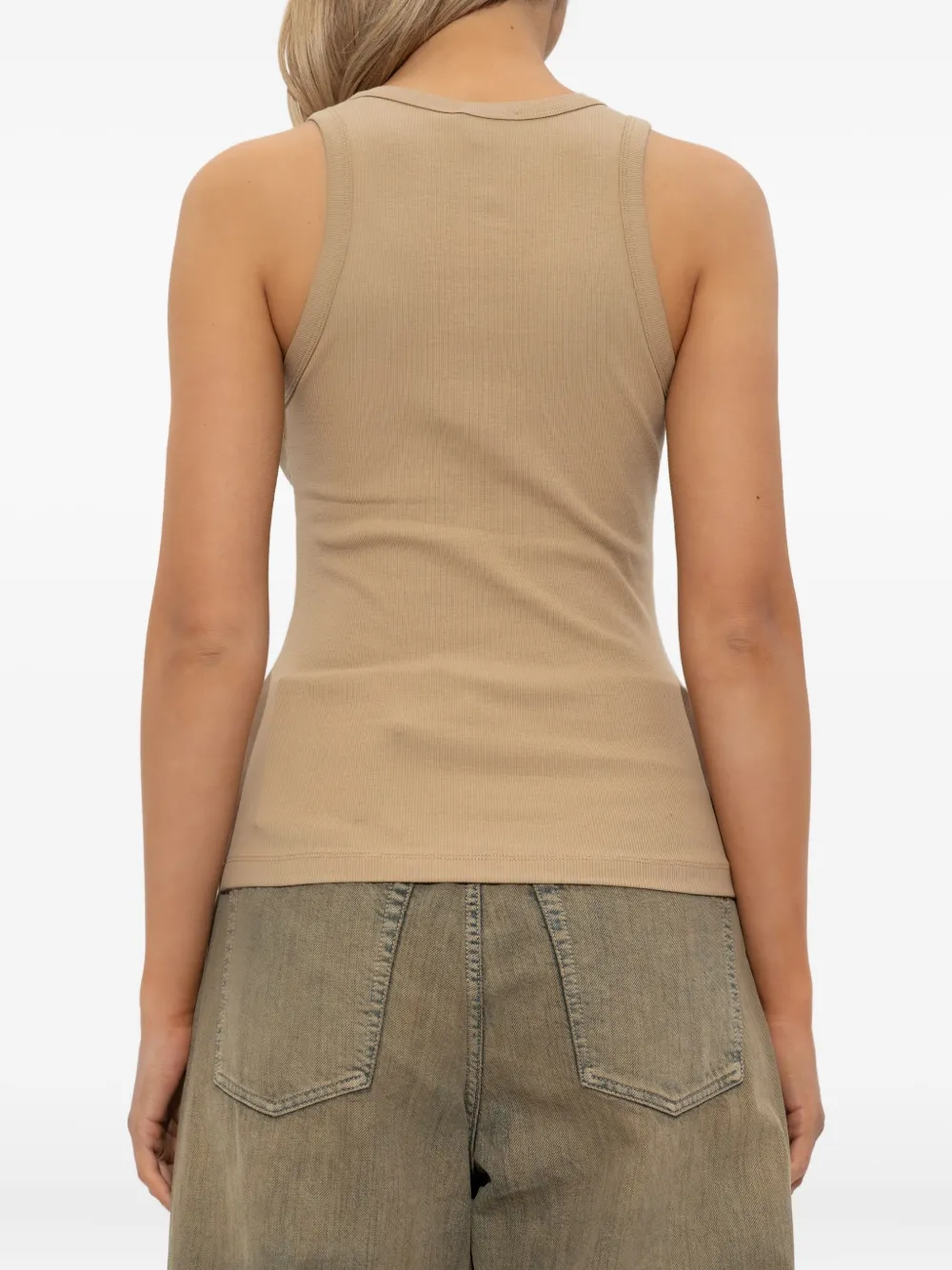 Diesel Geribbelde tanktop Beige