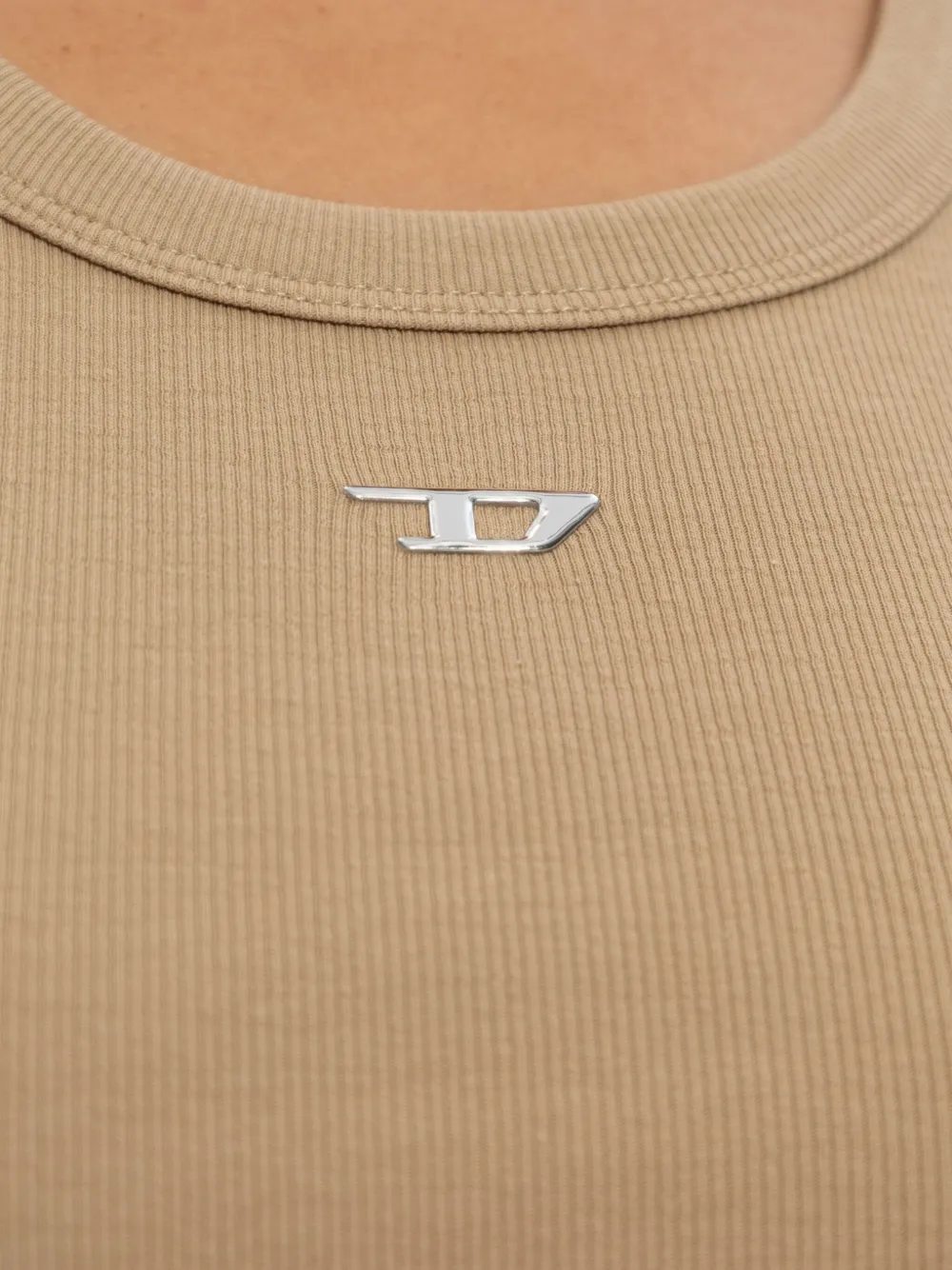 Diesel Geribbelde tanktop Beige