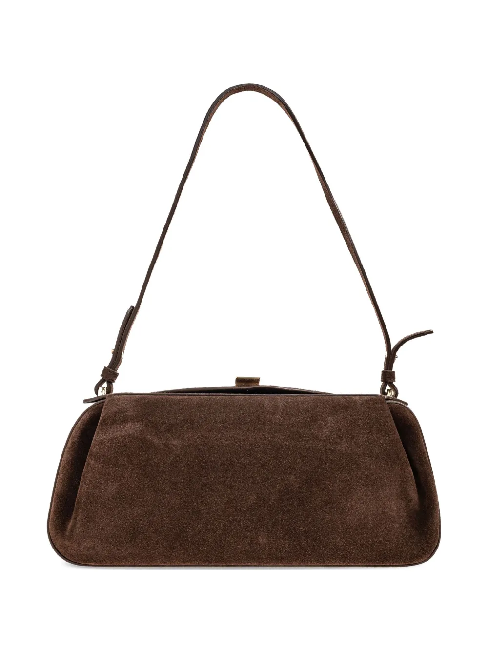 Oyster suede shoulder bag