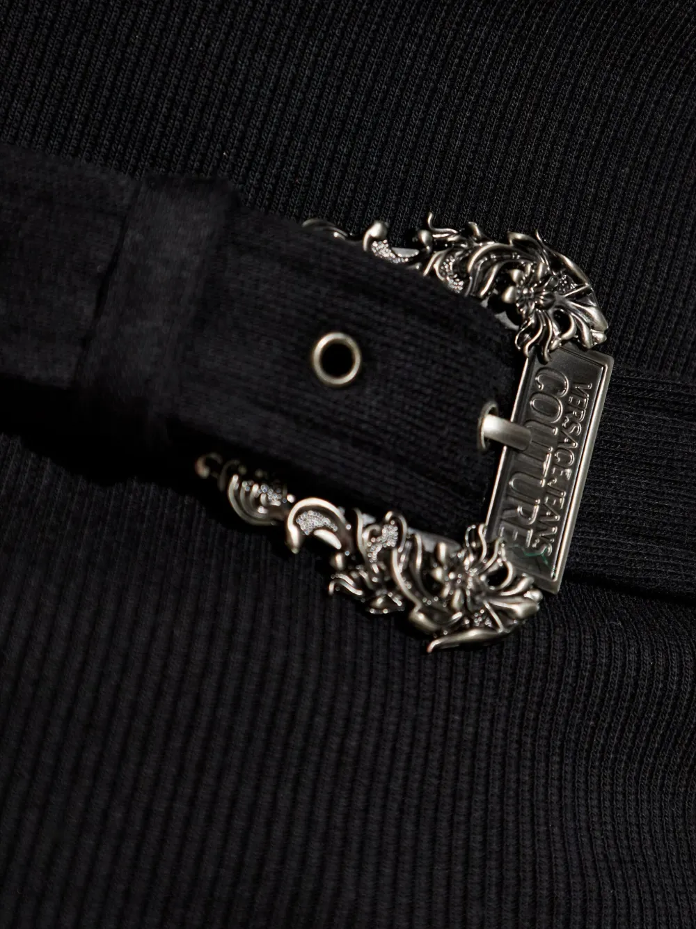Versace Jeans Couture cotton belted sweatshirt Zwart