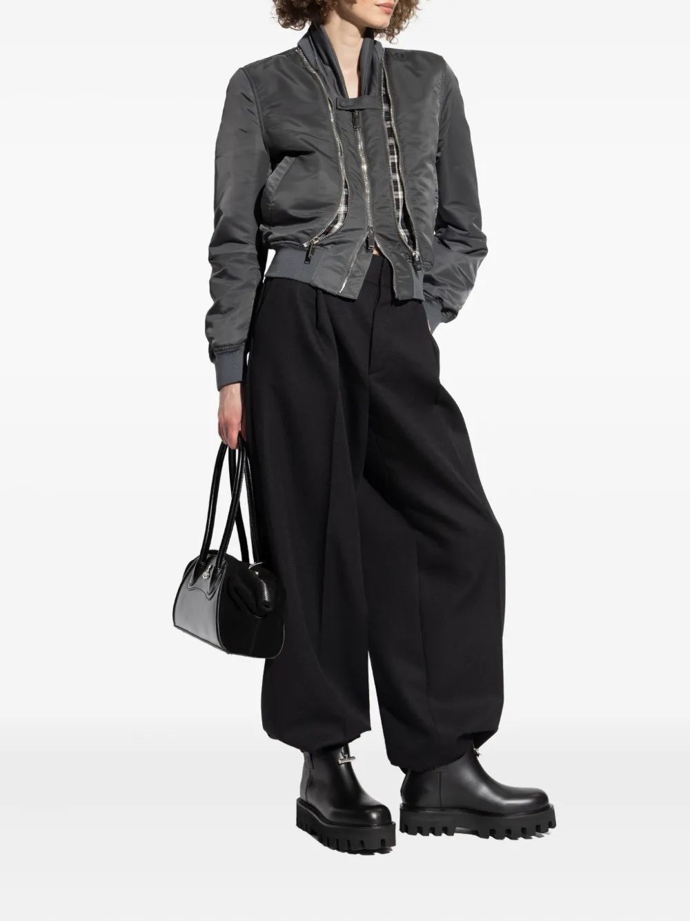 Alexander McQueen double-zip bomber jacket Grijs