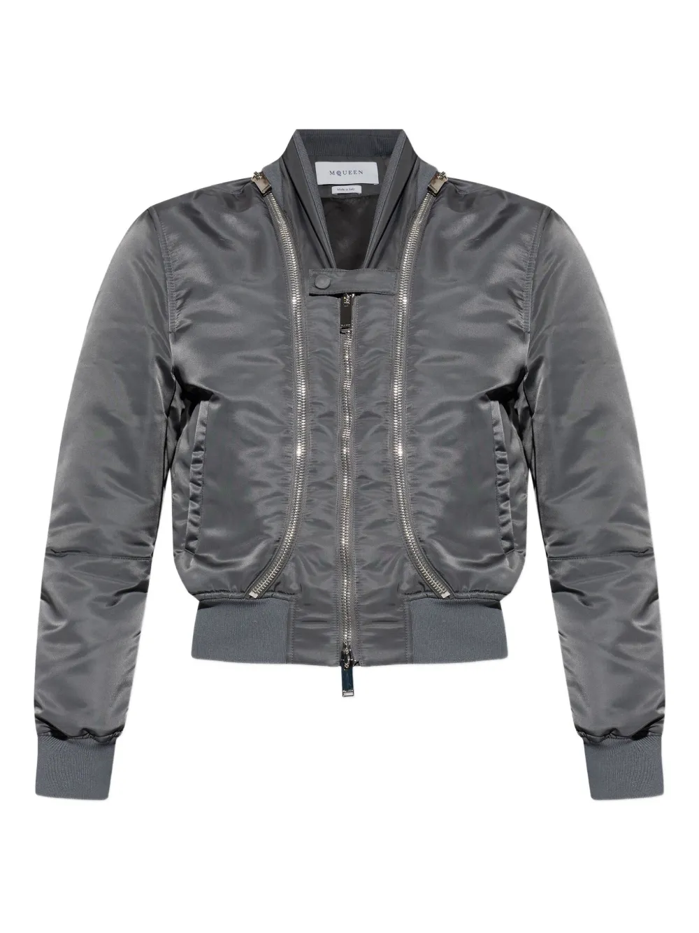 Alexander McQueen double-zip bomber jacket Grijs