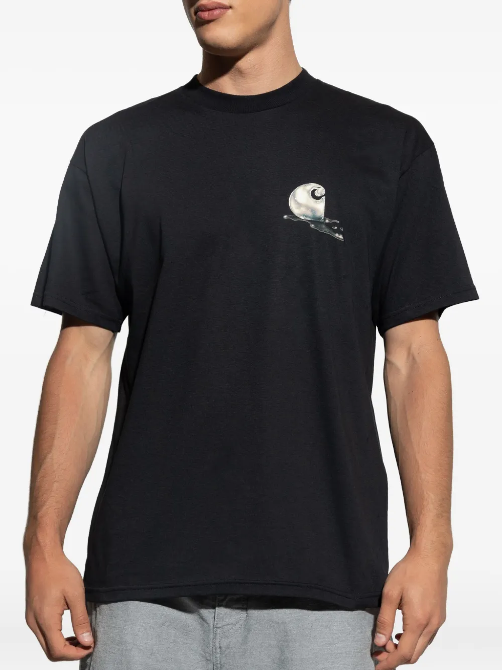Carhartt WIP S S Jake Garcia T-shirt van biologisch katoen met martiniprint Zwart