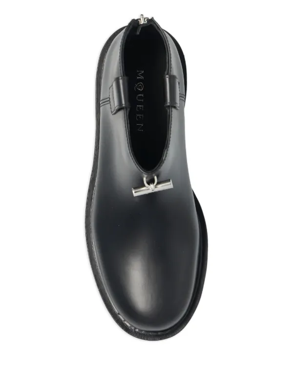 Alexander McQueen logo-plaque Platform Ankle Boots | Black | FARFETCH