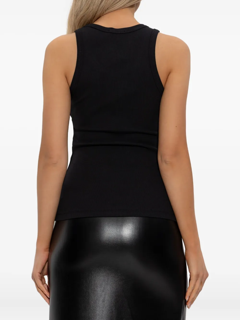 Diesel ribbed logo-plaque top Zwart