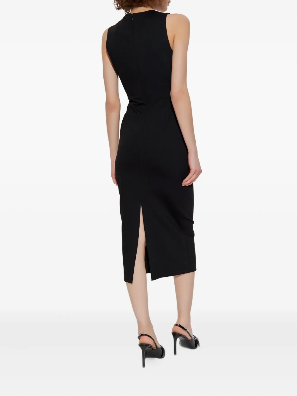 Versace Jeans Couture cut-out buckle midi dress Zwart