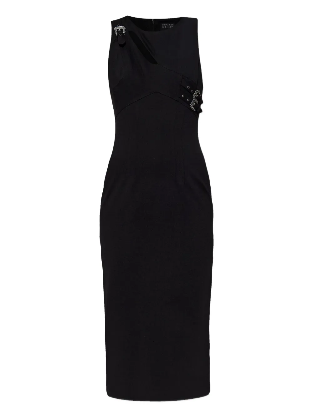 Versace Jeans Couture cut-out buckle midi dress Zwart