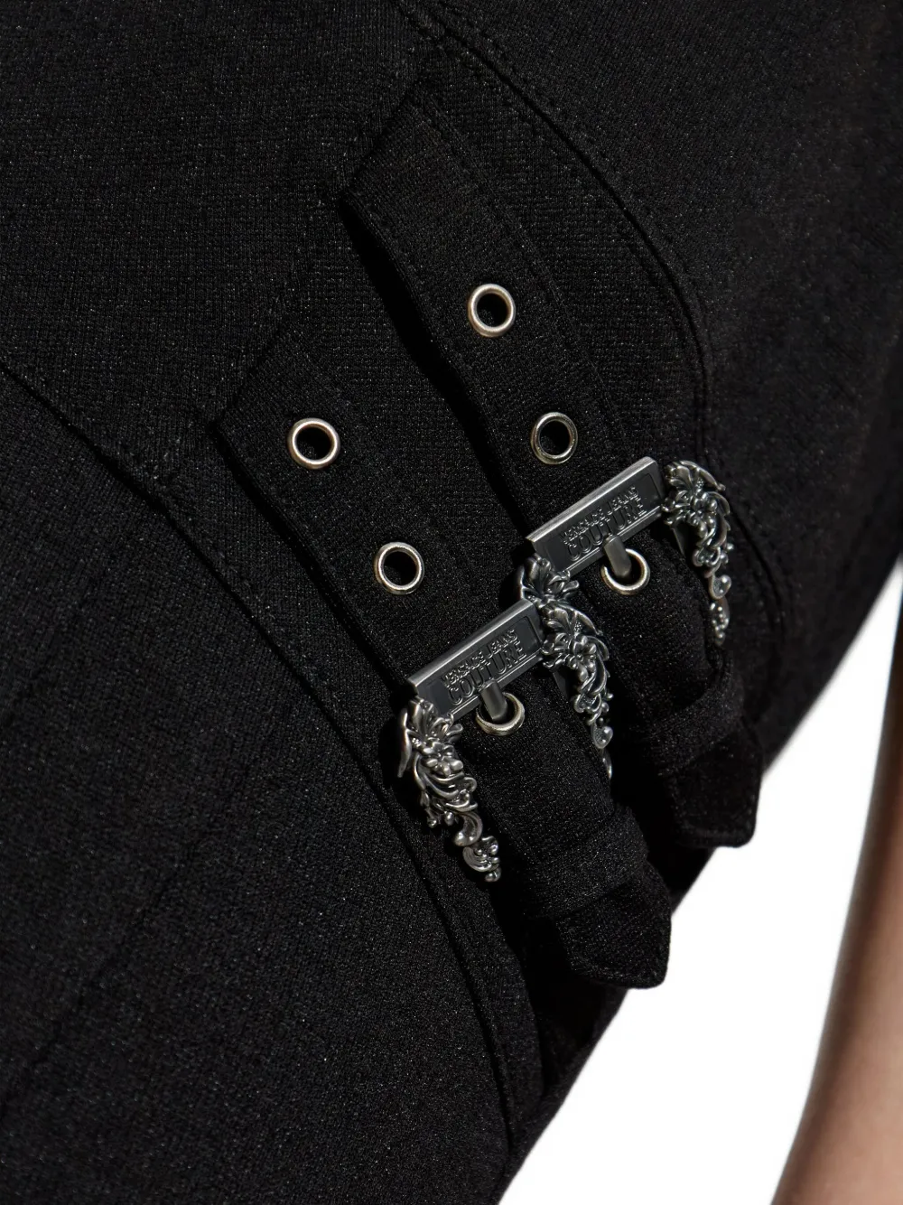 Versace Jeans Couture cut-out buckle midi dress Zwart