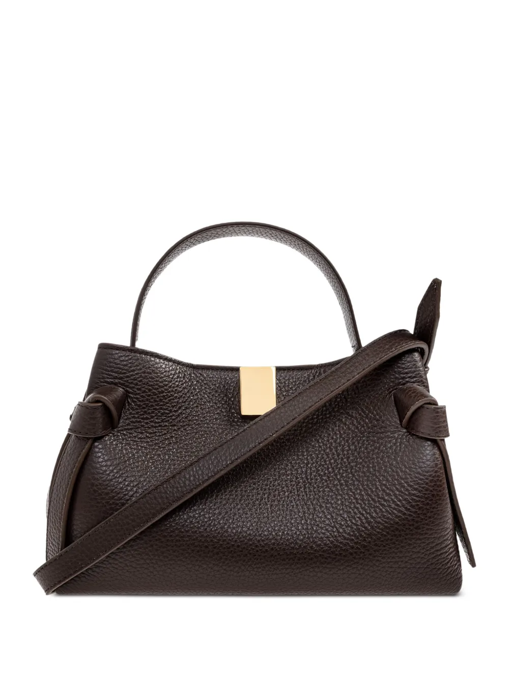 Yuzefi mini Gyoza knotted leather tote bag Bruin