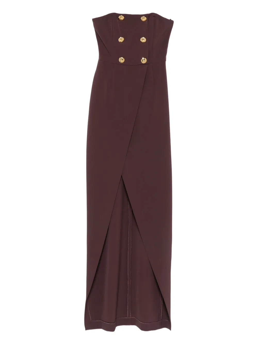 button-embellished wrap dress