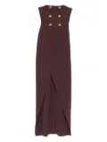 Elisabetta Franchi button-embellished wrap dress - Brown