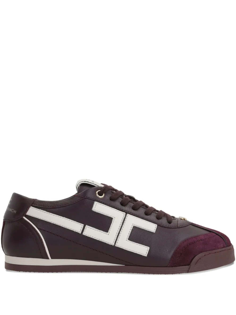 Elisabetta Franchi leather logo sneakers Red