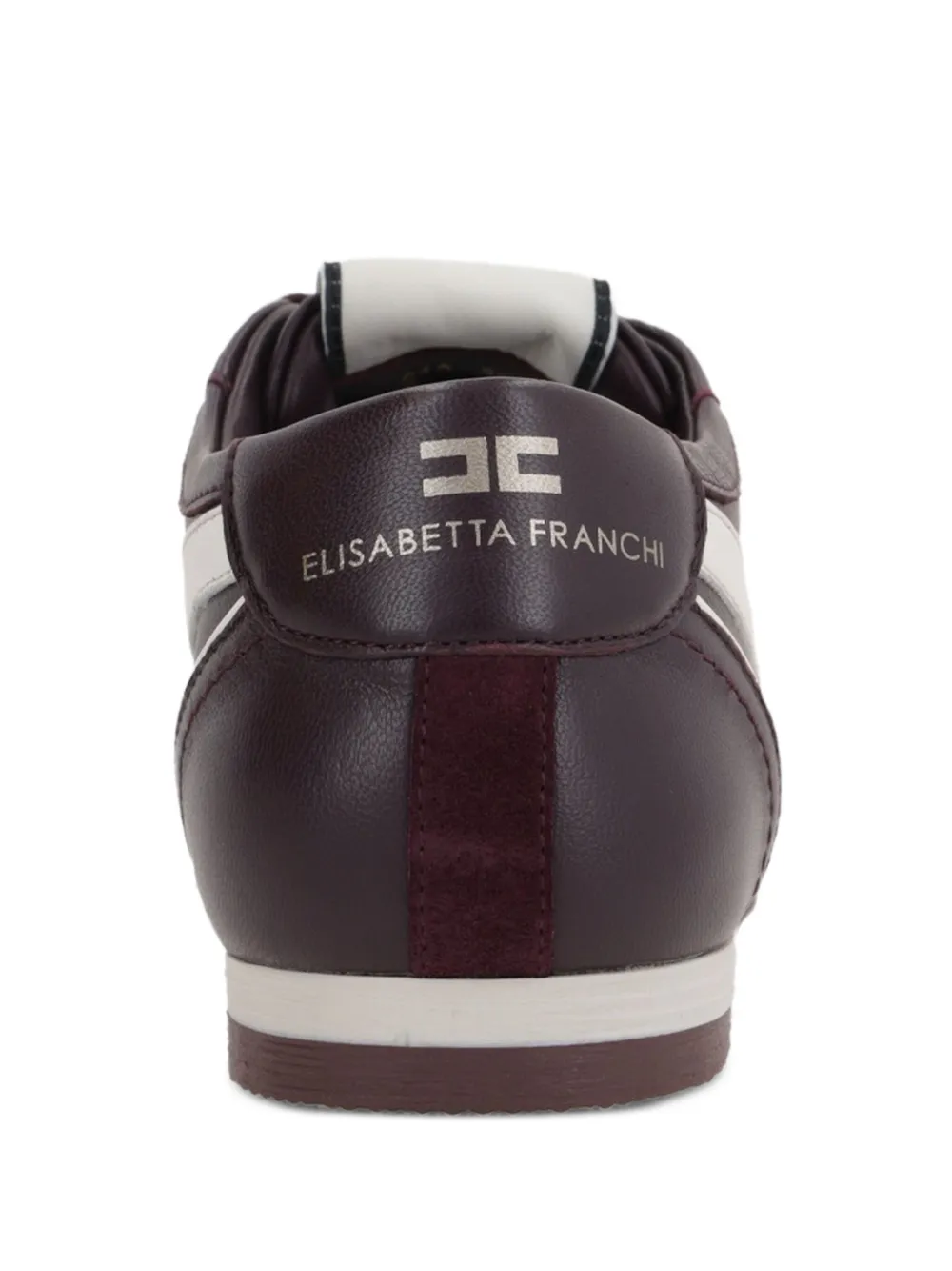 Elisabetta Franchi leather logo sneakers Red