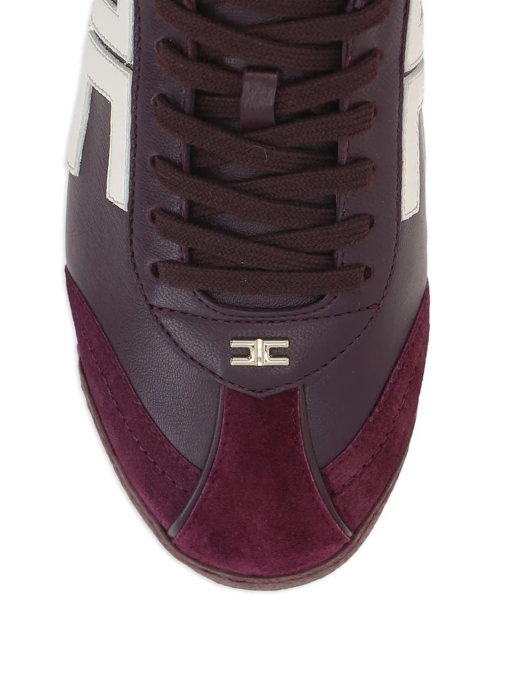 Elisabetta Franchi leather logo sneakers Red