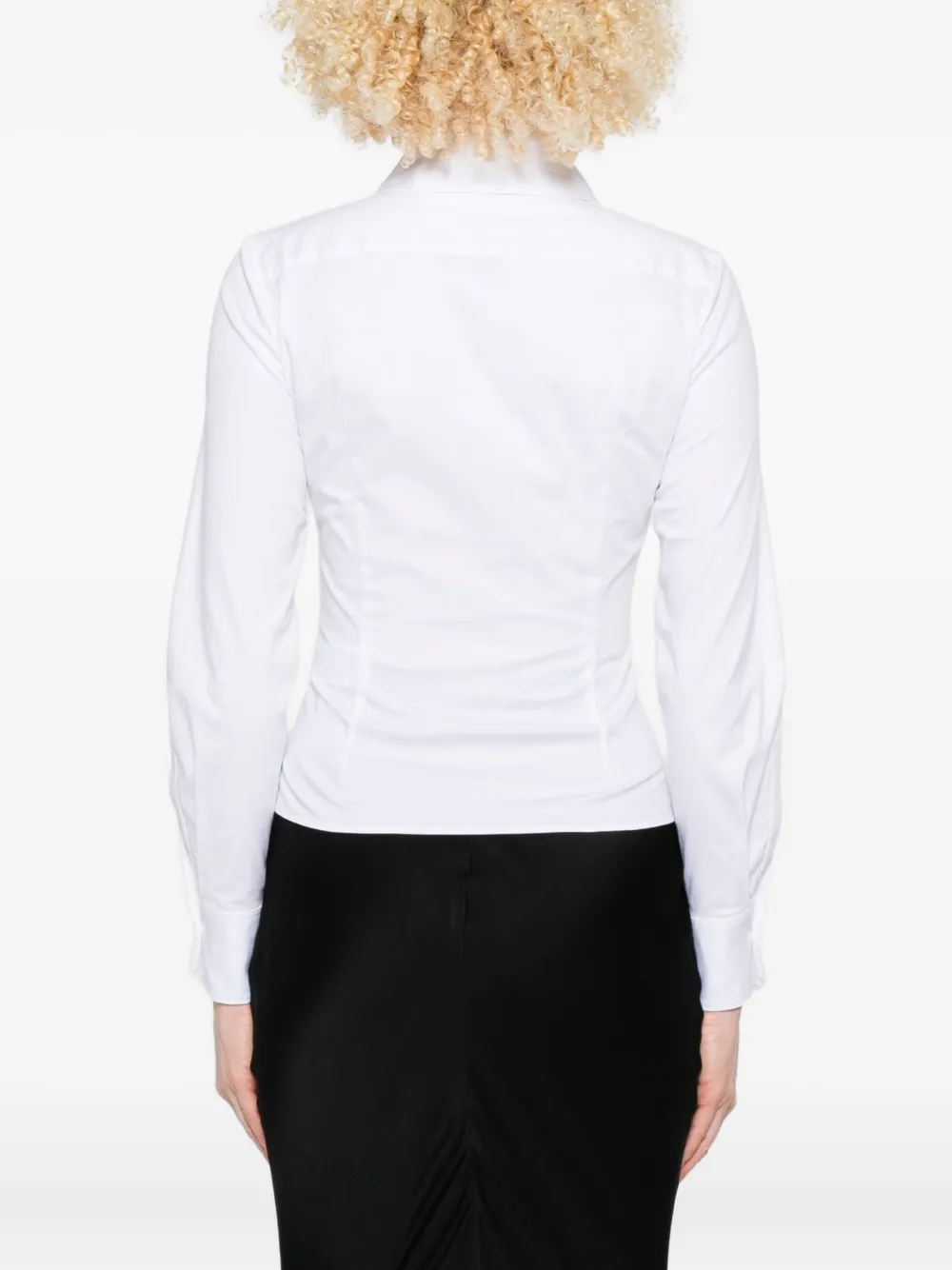 Elisabetta Franchi embroidered-logo shirt - Wit