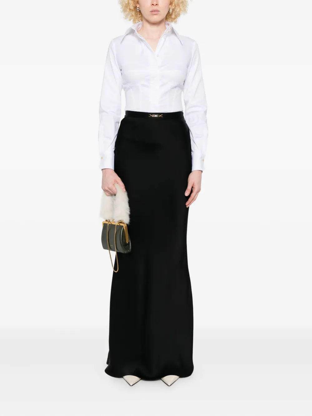 Elisabetta Franchi Blouse met geborduurd logo Wit