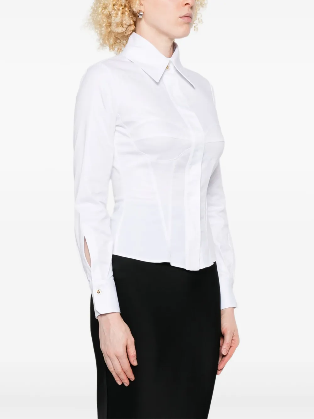 Elisabetta Franchi Blouse met geborduurd logo Wit