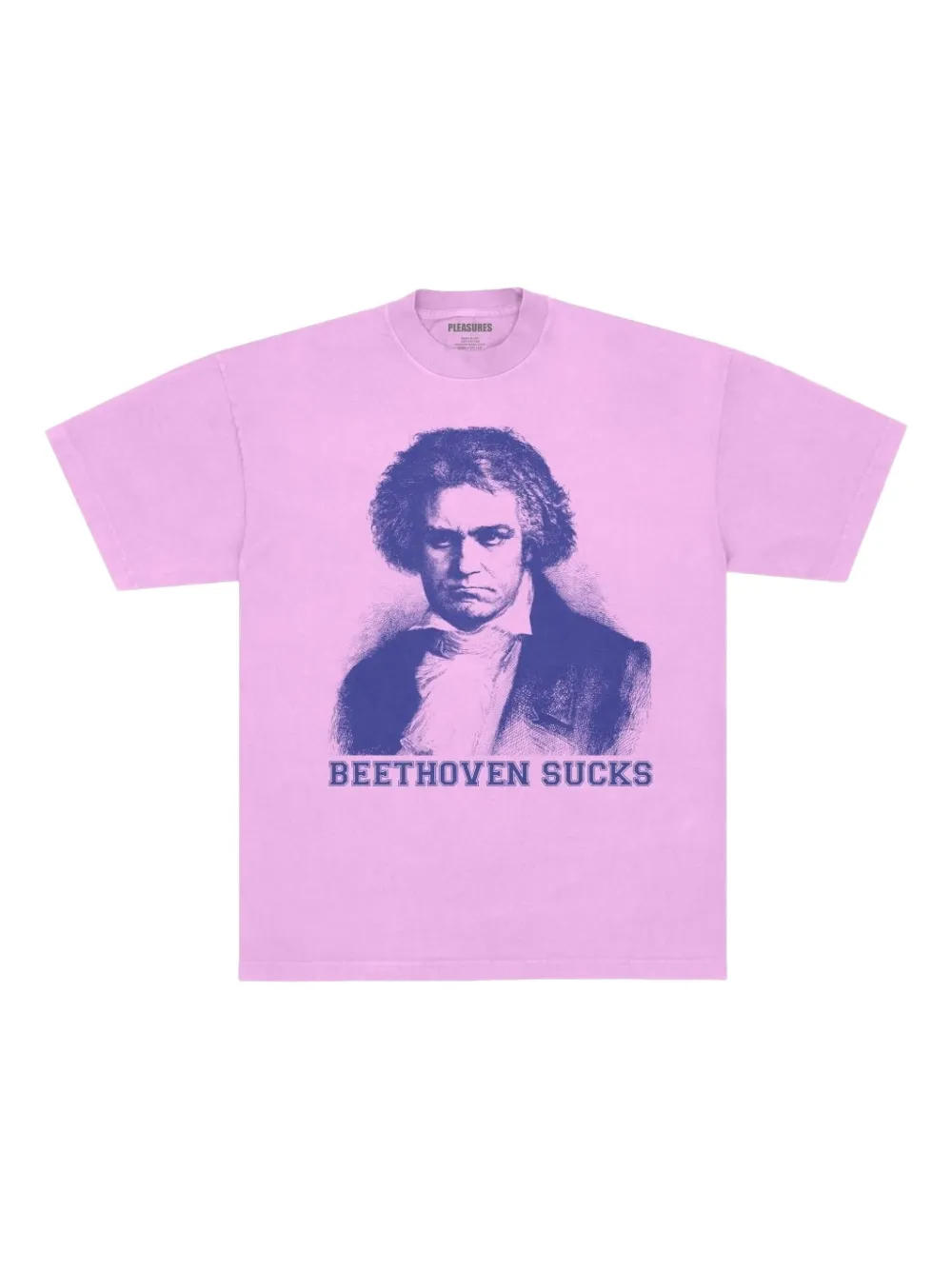 Pleasures Symphony T-shirt met Beethoven-portret Roze