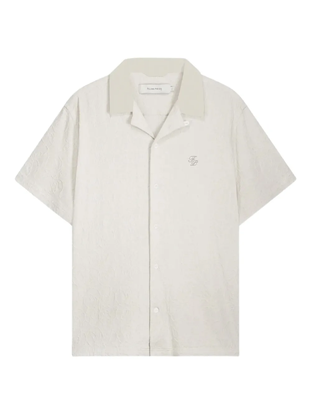 floral-embroidered resort shirt