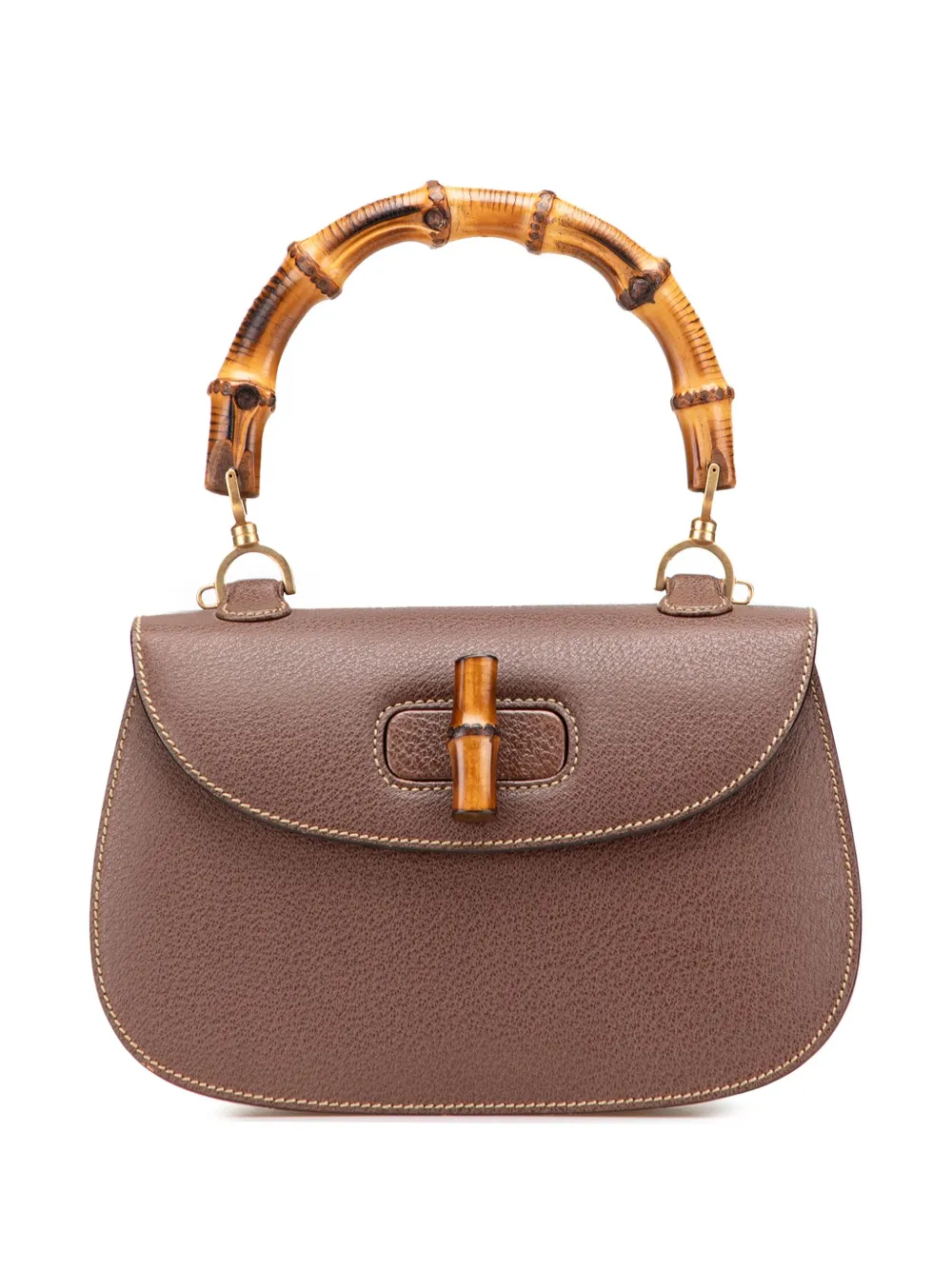 Gucci Pre-Owned 20th Century カーフスキン バンブー ナイト サッチェルバッグ - ブラウン Gucci Pre-Owned 20th Century カーフスキン バンブー ナイト サッチェルバッグ - ブラウン