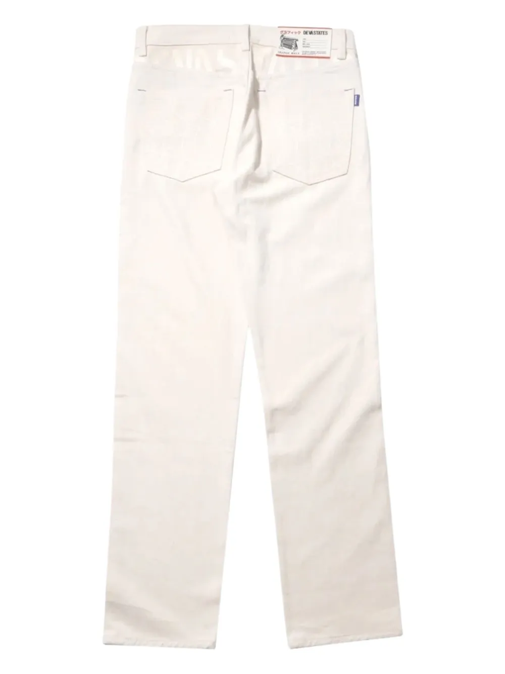 Devástates Geruite jeans met Web-zak Wit