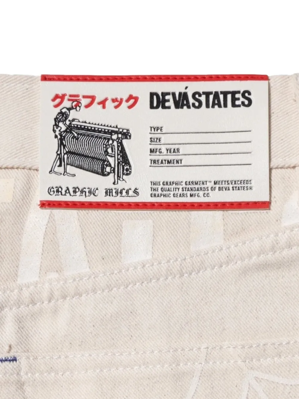 Devástates Geruite jeans met Web-zak Wit