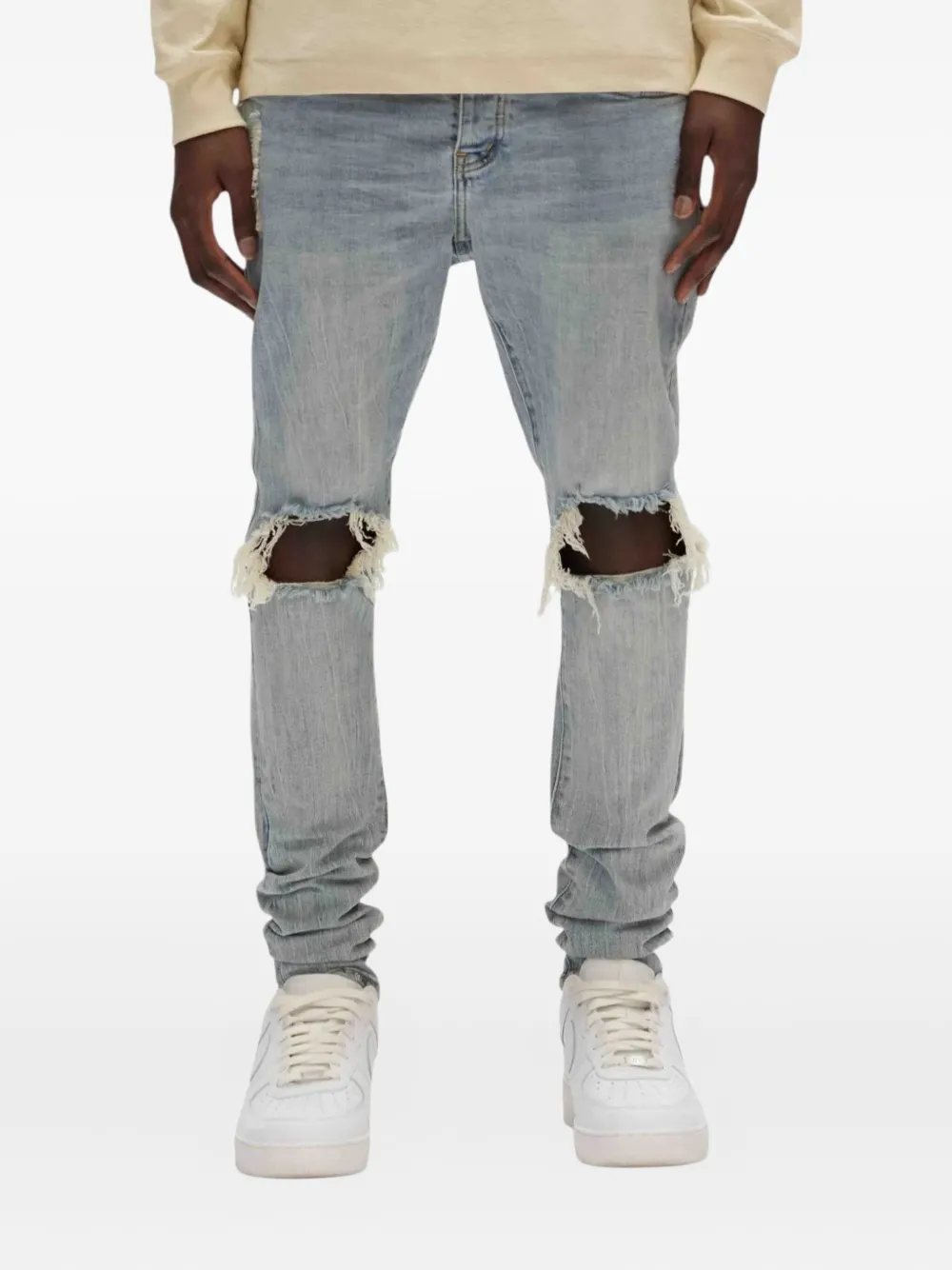 Purple Brand Jeans met toelopende pijpen Blauw