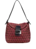 Fendi Pre-Owned 2000-2010 Zucca Canvas Double Flap Mamma shoulder bag - Red