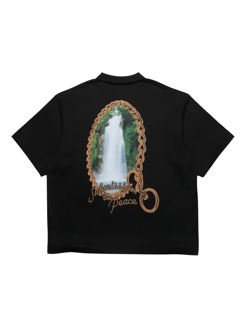 Pleasures T-shirt met logoprint Zwart