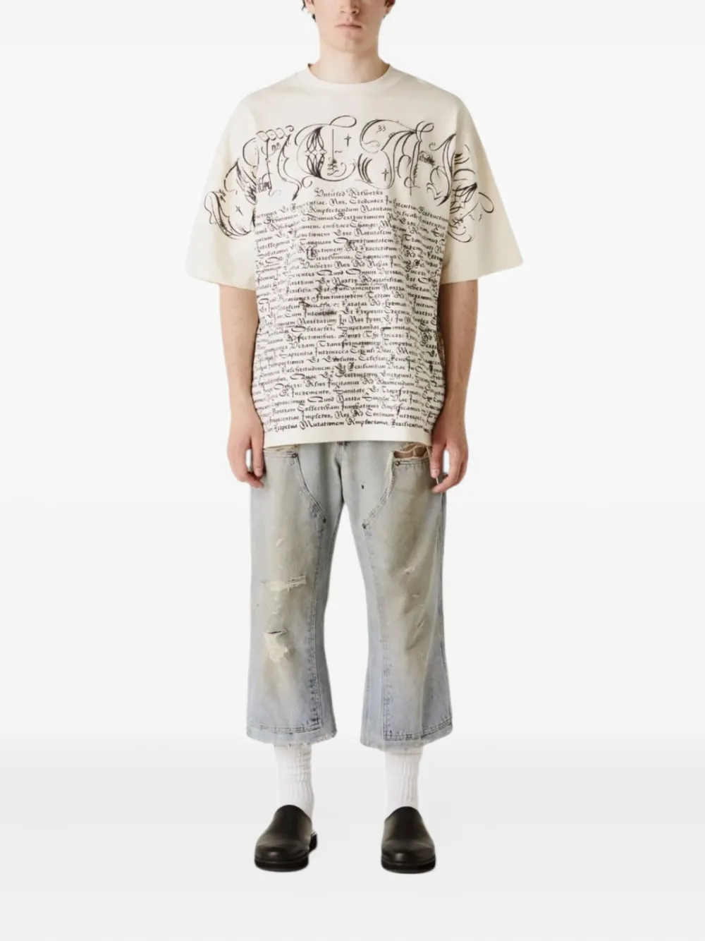 UNTITLED ARTWORKS Katoenen T-shirt met print - Wit