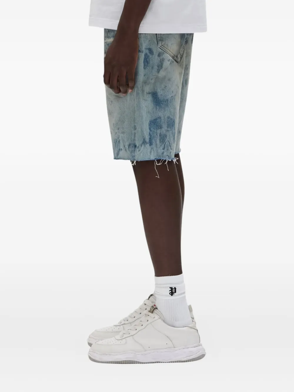 Purple Brand Spijkershorts met geverfd effect Blauw
