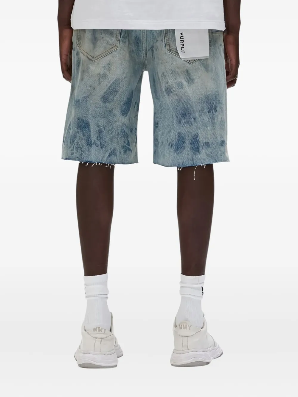 Purple Brand Spijkershorts met geverfd effect Blauw
