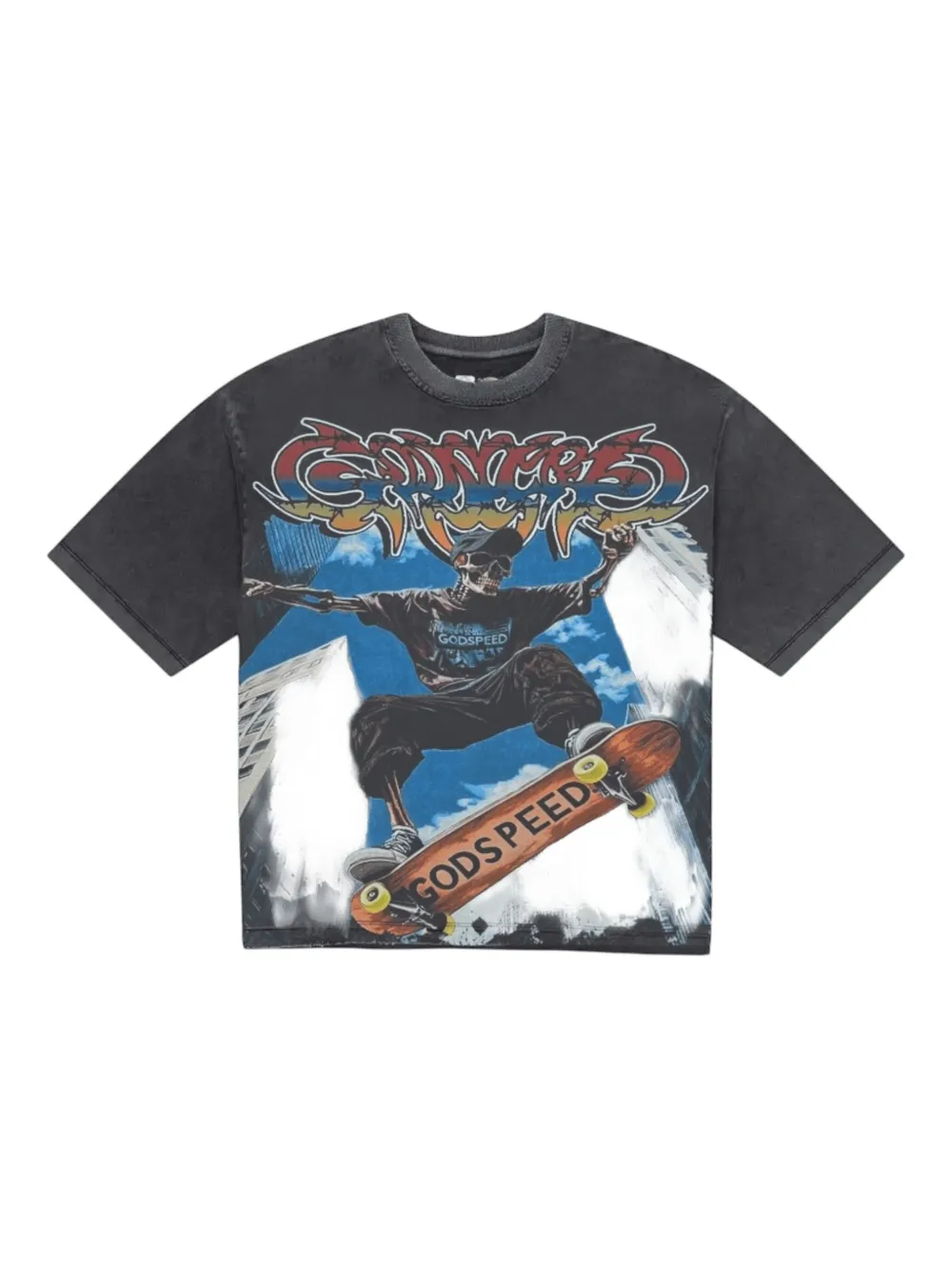 GODSPEED skeleton-print skateboarding T-shirt | T-Shirts | Image 2