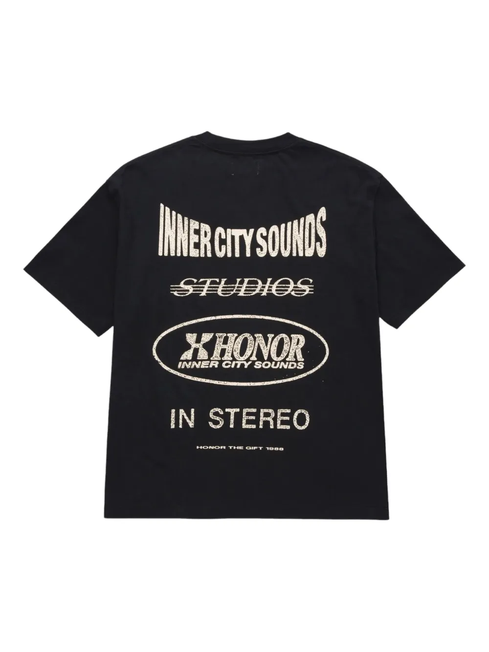 Honor The Gift T-shirt met print Zwart