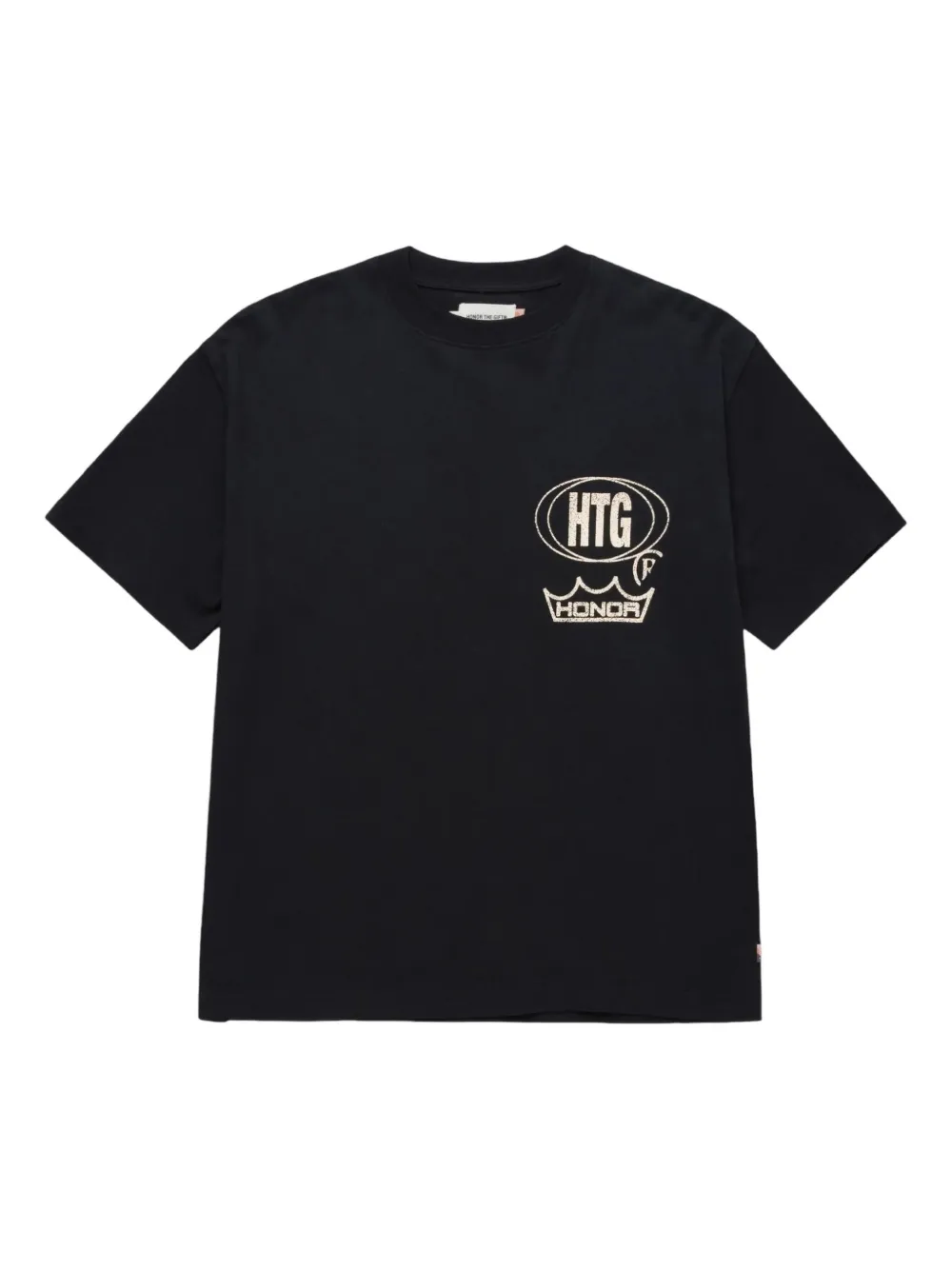 Honor The Gift T-shirt met print Zwart