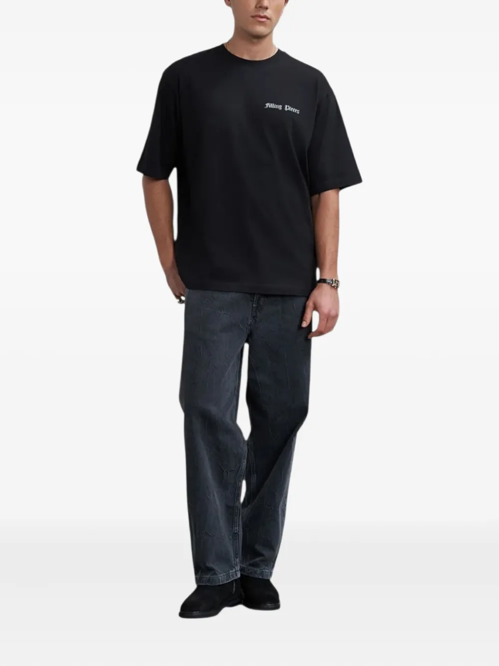 Filling Pieces T-shirt met bloemenprint Zwart