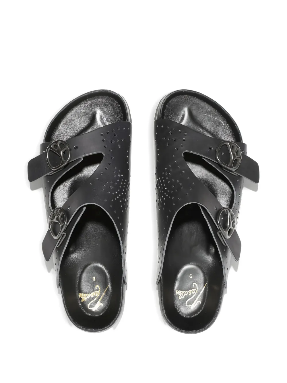 Needles perforated buckle sandals Black
