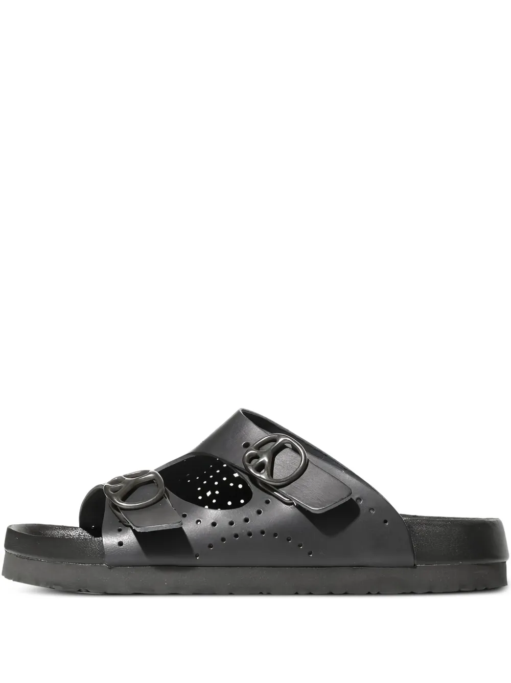 Needles perforated buckle sandals Black