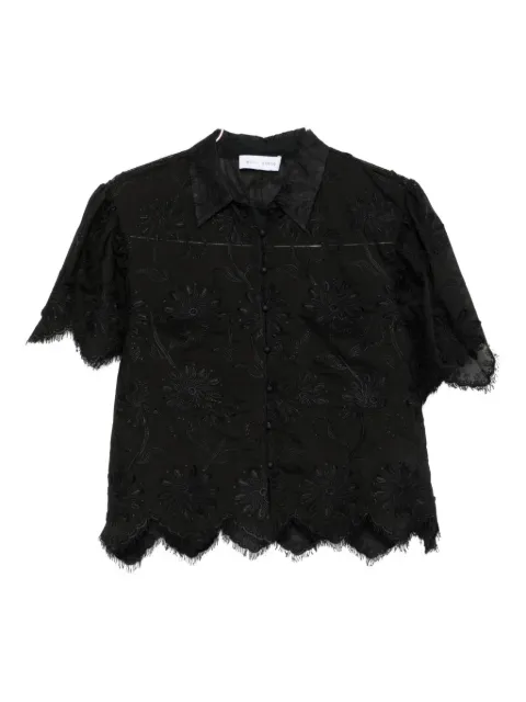 Weili Zheng embroidered scalloped-hem blouse