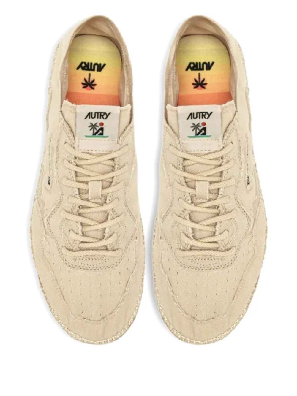 Autry lace-up jute low-top sneakers Neutrals