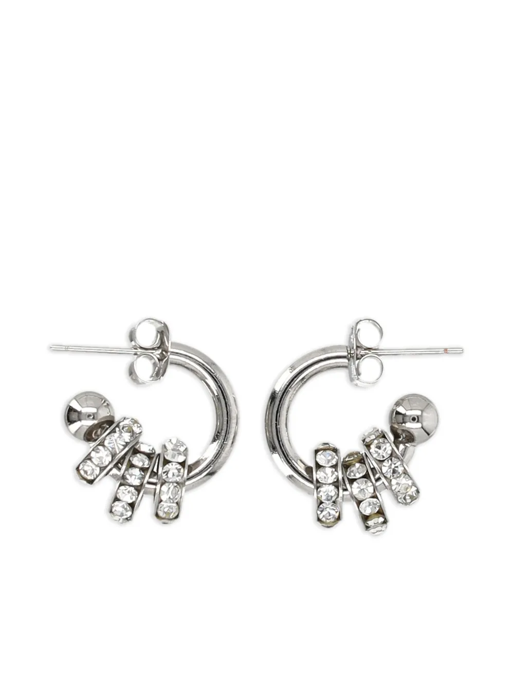 Justine Clenquet crystal-embellished hoop earrings | Silver | Image 1