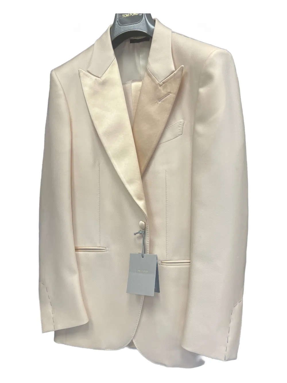 TOM FORD satin-lapel wool suit Wit