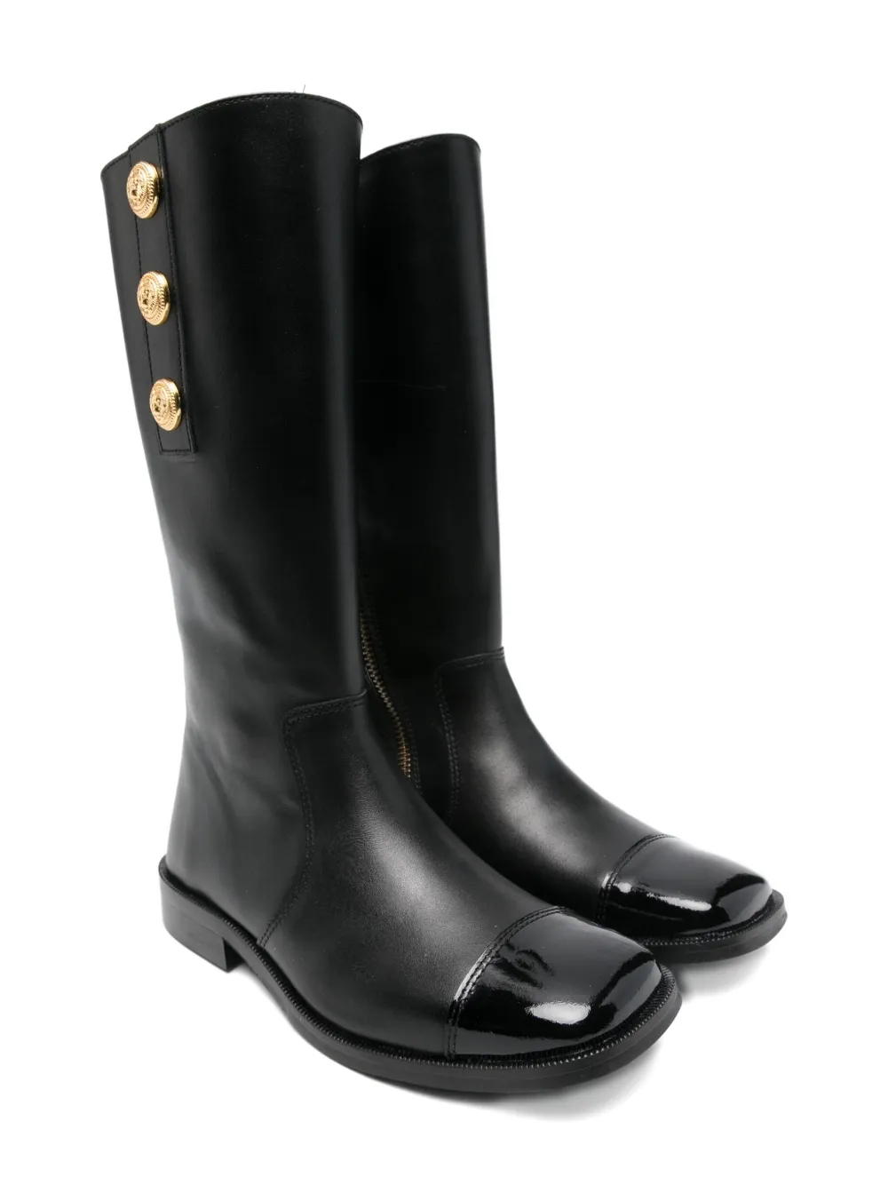 Balmain Kids studded leather boots | Black | Image 1