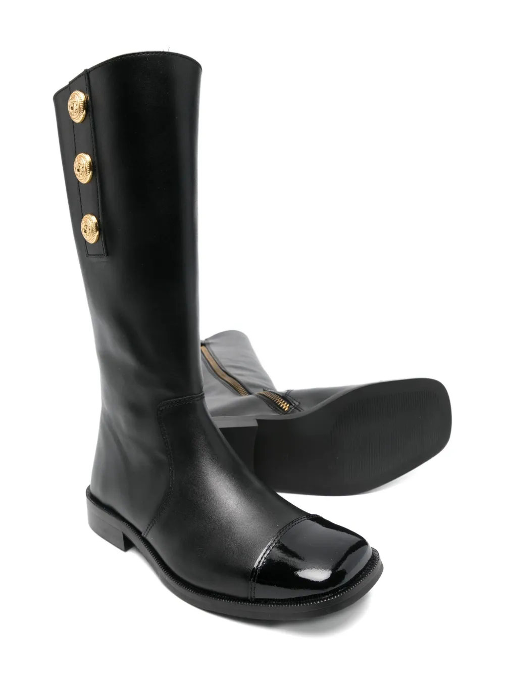 Balmain Kids studded leather boots | Teen Knee Length Boots | Image 2