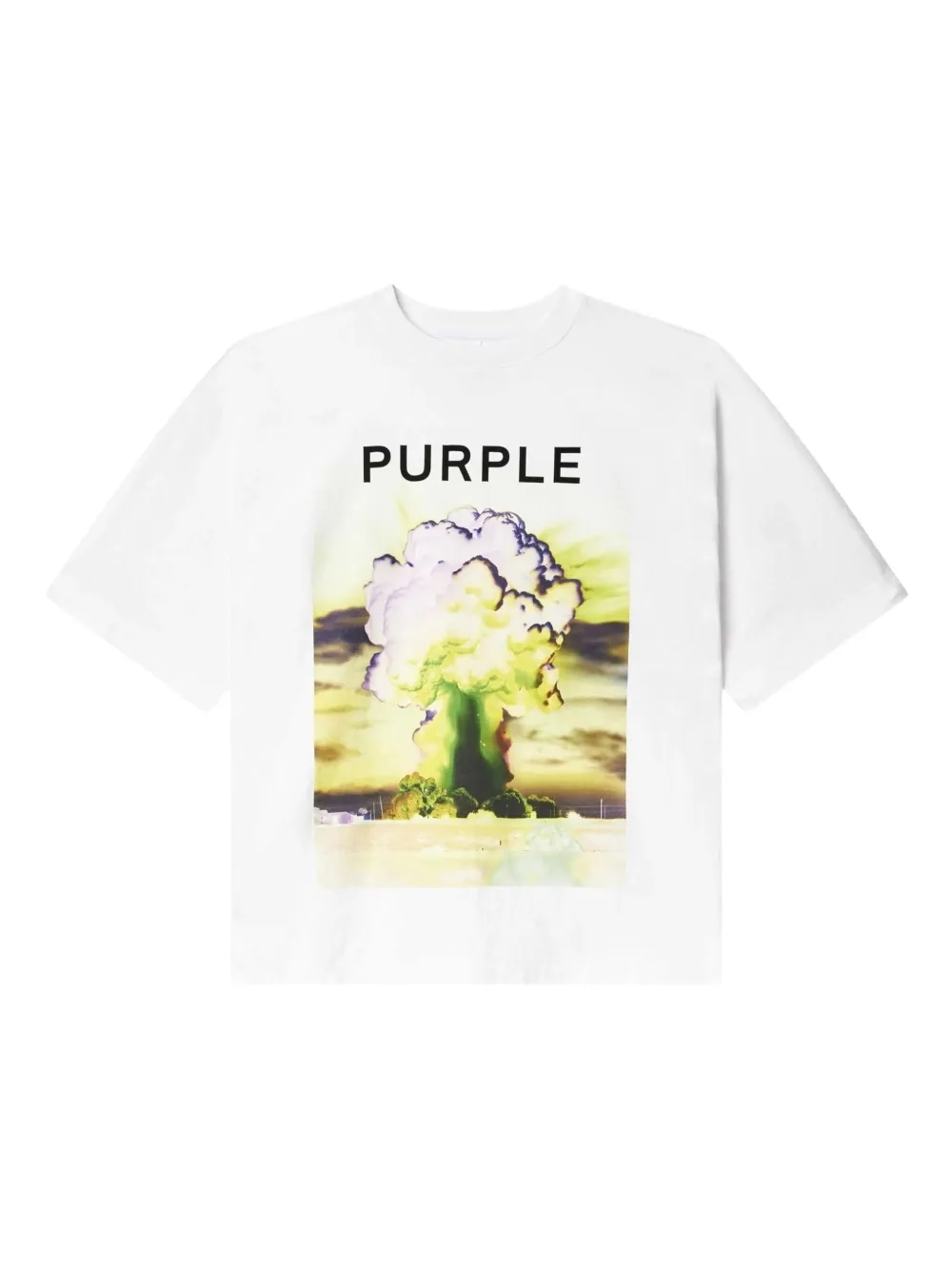 Purple Brand Katoenen T-shirt met grafische print Wit